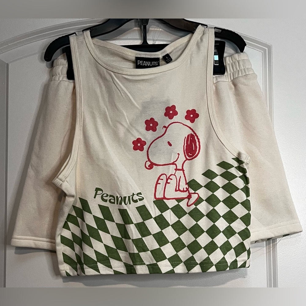 NWT 2-Piece Snoopy Lounge Set, Cream, L
